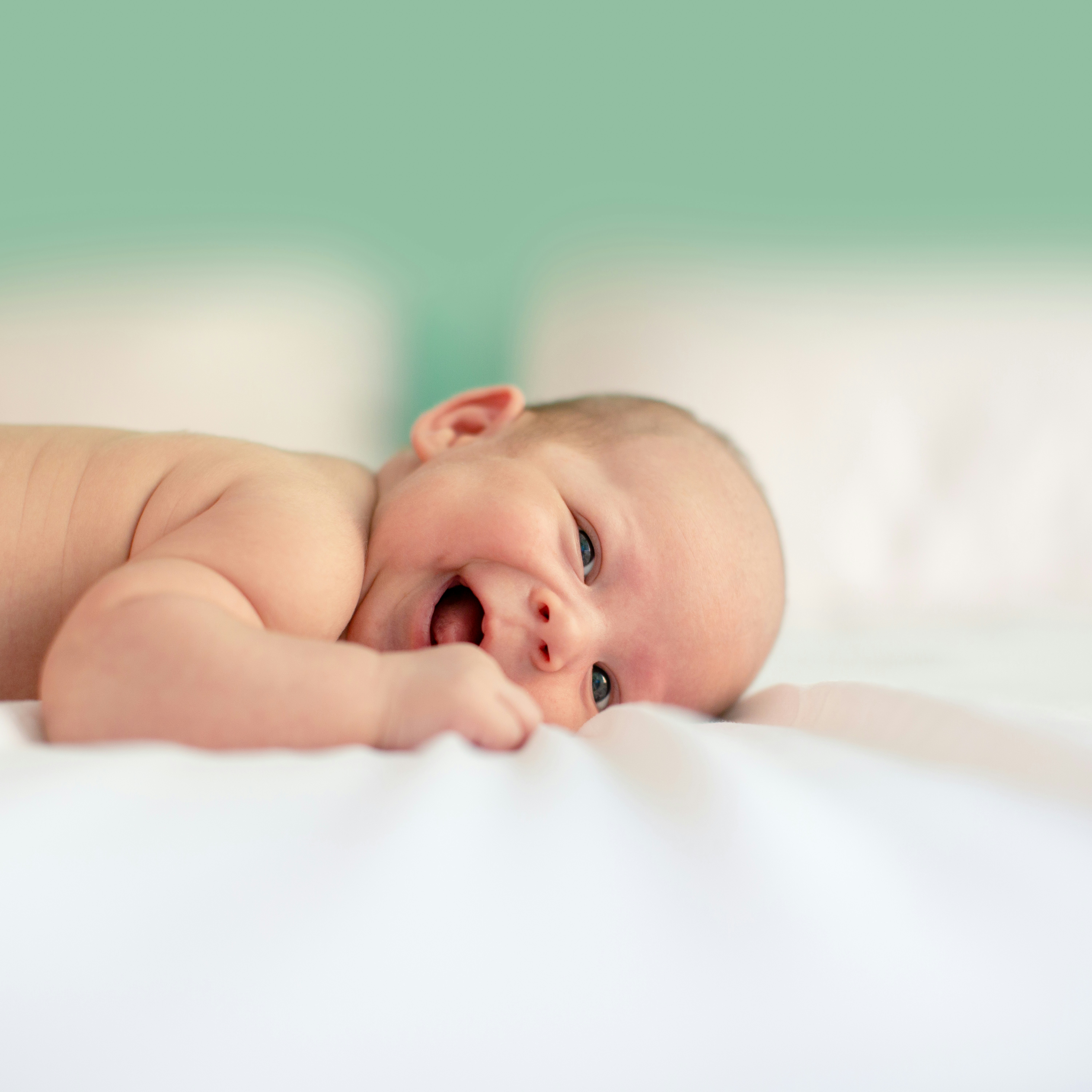 Baby practicing tummy time