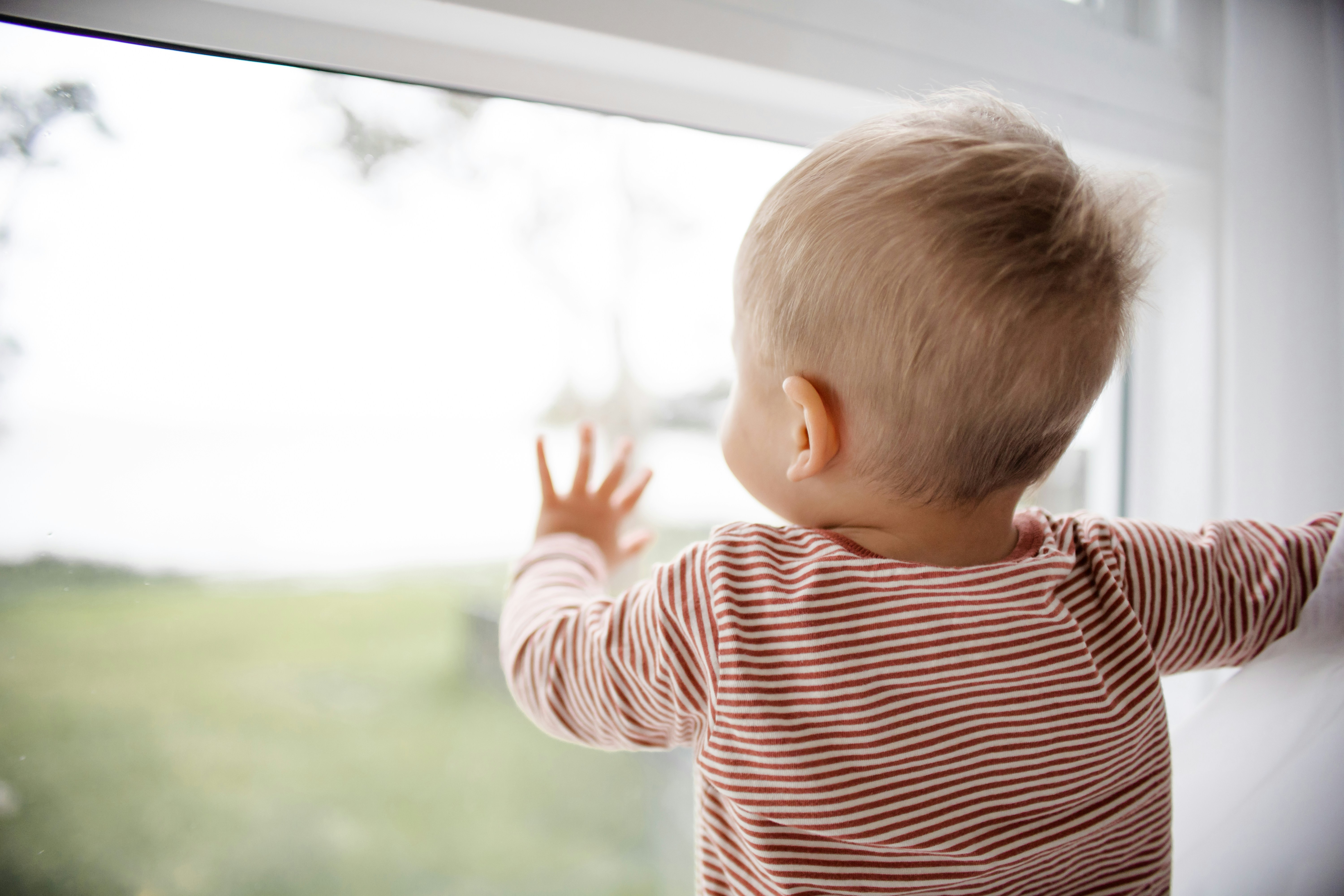 baby looking out of the window